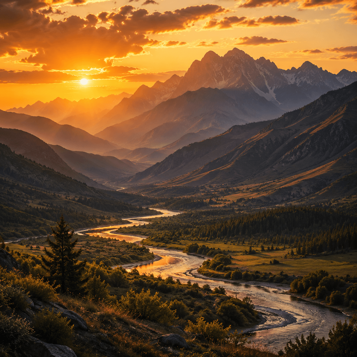 Cinematic landscape prompt example