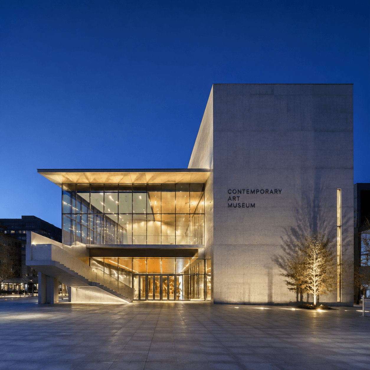 Modern architecture facade prompt example