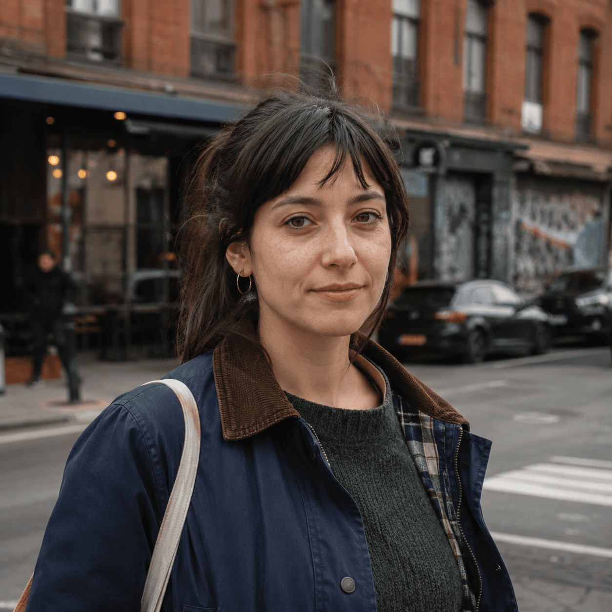 Documentary street portrait prompt example