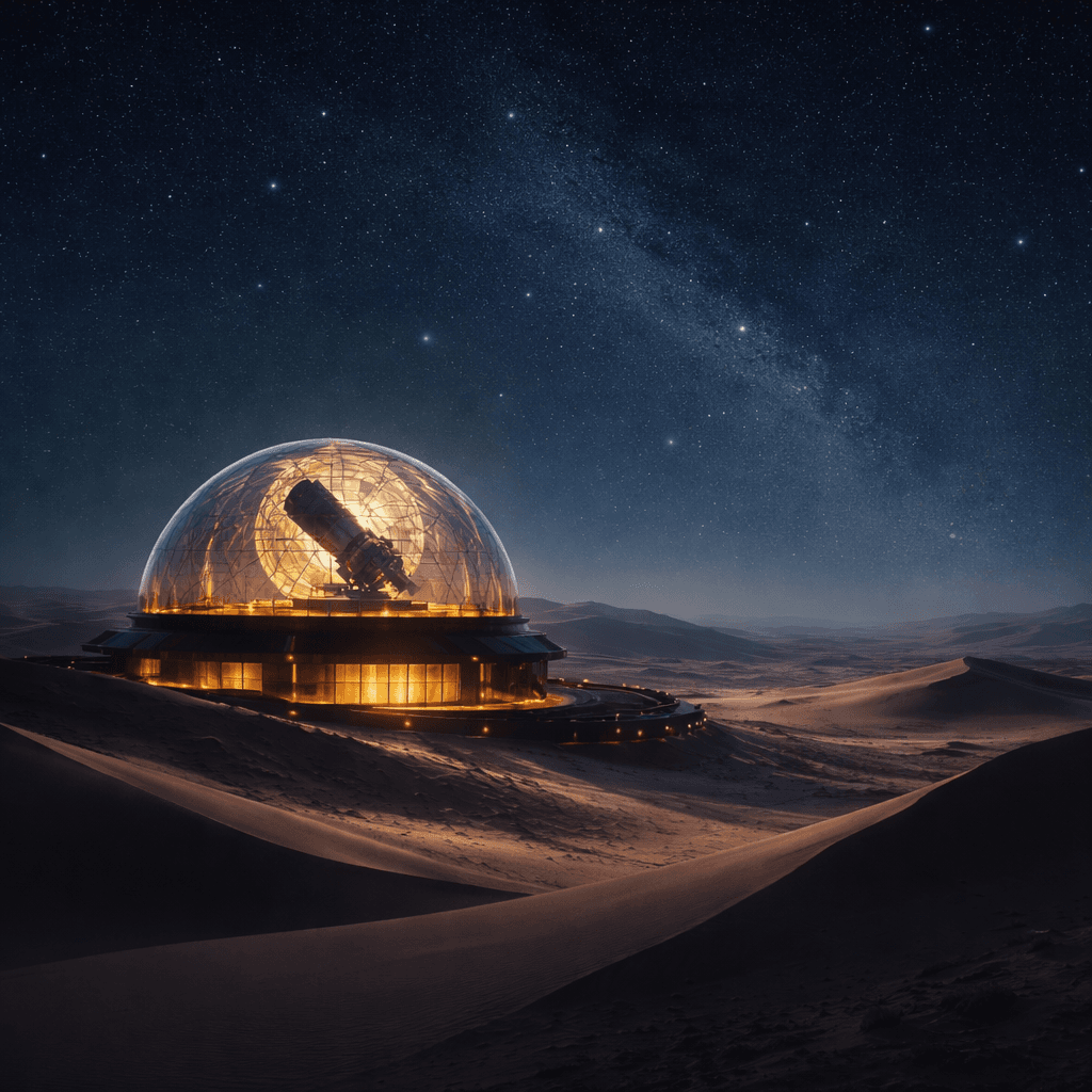 Dreamlike desert observatory prompt example
