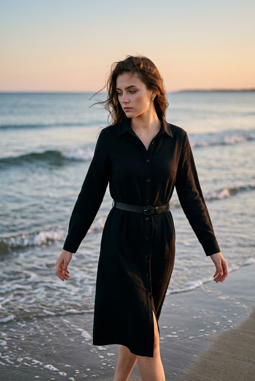 Editorial shoreline portrait prompt example
